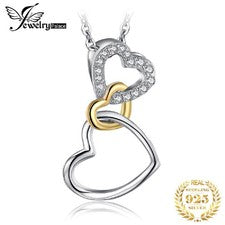 Collar Mujer Corazón Plata 925 Cadena Circón Colgante Mujer Joyería Regalo
