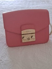 Mini Bolso Bandolera de Hombro con Cadena FURLA Metropolis Cuero Rosa
