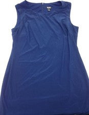 Vestido $150 Sl Fashions New York para mujer azul liso sin mangas cuello redondo talla 14