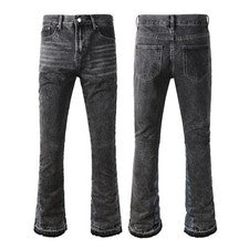 Pantalones Pop Para Hombre Carga Corte Bota Estilo Informal Llamaradas Campana Pantalones Negros Jeans 9305