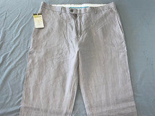Pantalones estilo chino 100 % lino peso verano frente plano Bahia Sol Verona. 36, ¡NUEVO CON ETIQUETAS!