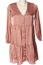 Vestido informal H&M Divided manga larga beige talla 36 poliéster elegante
