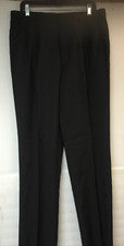 Hombre Bartolini Roma Vestido Pantalones Sin Dobladillo Negro con Rayas, Plisado, TALLA 36w Nuevo