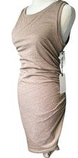 Vestido sin mangas ajustado acanalado Leith para mujer S tostado anochecer brezo moca marrón elástico