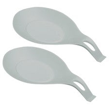 Soporte para utensilios de cocina de silicona resistente al calor de 3,74", gris claro 2 piezas