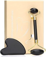 Juego de rodillos de jade y Gua Sha rodillo facial rodillo de belleza facial herramientas para el cuidado de la piel