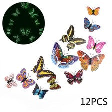 Pegatinas de pared mariposa 3D imán arte calcomanía hogar habitación decoración 12 piezas