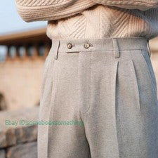 Pantalones largos rectos estilo italiano para hombre vestido formal informal negocios primavera fiesta