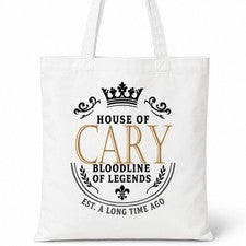 Bolso de Mano CARY Family Apellido Casa de Algodón Blanco