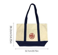Bolso de Mano Trader Joe's Grande Azul Marino Lona Exclusivo de EE. UU. Nuevo Nunca Usado