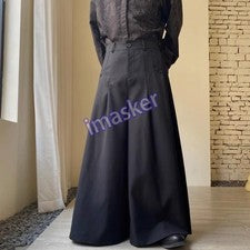 Pantalones informales góticos de pierna ancha con volantes sueltos de otoño de moda para hombres