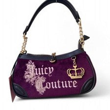 Nuevo con etiquetas Bolso de Hombro Juicy Couture Juicy Renacimiento Terciopelo Púrpura Remolacha encurtida