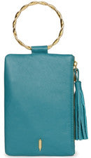 Bolso sin asas de cuero para mujer Thacker Nolita con asa de anillo retorcido verde mar