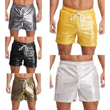 Pantalones Cortos de Playa para Hombres Pantalones de Club Nocturno Bañador Moda Ropa Interior Fiesta Rave