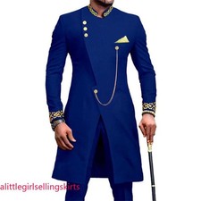Hombres Estilo Étnico Bordado Chaqueta Pantalones Conjunto de 2 Piezas Trajes Africanos Conjunto Formal