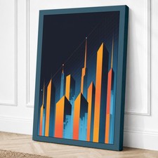 Impresión en lienzo geométrica ascendente de datos arte de pared decoración del hogar listo para colgar