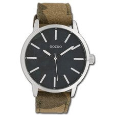 Oozoo Unisex Reloj de Pulsera Timepieces Analógico Cuero Verde UOC10001