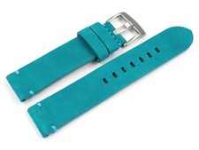 Correa de reloj turquesa veluro cuero sin acolchado 18mm 20mm 22mm 24mm