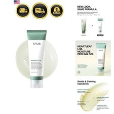 Gel exfoliante hidratante Heartleaf LHA, exfoliación suave, exfoliación facial hidratante...