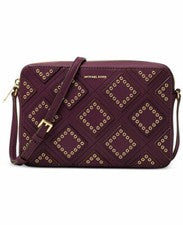 Nuevo Bolso Bandolera Michael Kors Para Mujer Diamante Ojal Jet Set Viaje Lg Ciruela