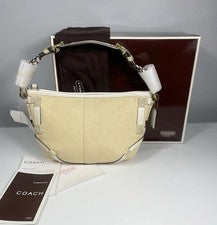 Hobo trenzado Coach Vintage 4710 Soho Angora paja/cuero NUEVO CON CAJA Y BOLSA PARA EL POLVO