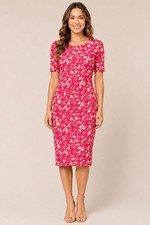 Nuevo con etiquetas Vestido LuLaRoe Julia Para Mujer S Rosa Floral Elastizado Funda Midi Informal Nuevo
