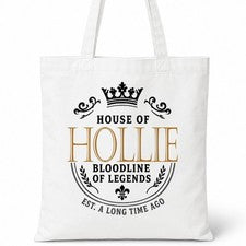 Bolso de Mano HOLLIE Family Apellido Casa de Algodón Blanco