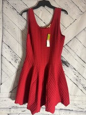 Vestido Gianni Bini Rojo Grande Calce y Acampanado Para Mujer Talla 10 Fiesta Evento $139
