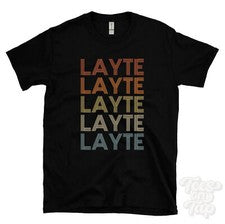 CAMISETA LAYTE ESTILO RETRO REPETIDO Hombre y Mujer Novedad Genial Nombre Regalo