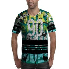 Nueva Camiseta Hecha en Diseño Años 90 Para Hombre Estampado Completo Poliéster