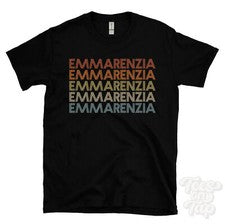 CAMISETA EMMARENZIA ESTILO RETRO REPETIDO Hombre y Mujer Novedad Genial Nombre Regalo