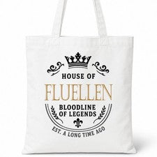 Bolso de Mano House Of FLUELEN Apellido Blanco Regalo Cumpleaños