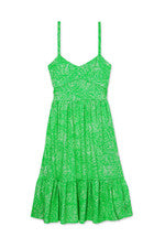 PEP - Vestido midi estampado sin mangas para mujer - Mediano - Verde Oasis