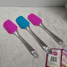 Juego de 3 espátulas de silicona Bright Basics resistentes al calor antiadherentes cocina