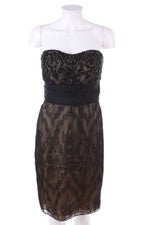 Vestido de noche Sara Emanuel vestido de cóctel lentejuelas US 6 = D 36 negro NUEVO