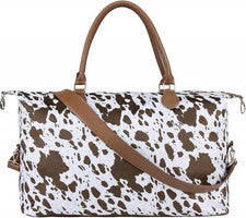 Bolso de fin de semana con estampado de vaca Bolso de lona con estampado de vaca con correa Shouler Estampado de vaca...
