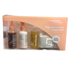 Kit de viaje Melanin Haircare Signature Line incluye bolsa de viaje impermeable nuevo