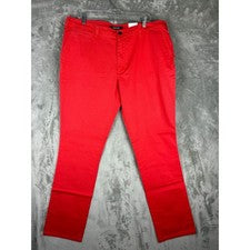 Pantalones chinos Kenneth Cole Reaction para hombre rojos sandía estilo talla 36W x 34L