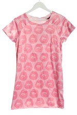 OZL Vestido de Verano Mujer Manga Corta Cremallera Rosa Talla 40 Casual