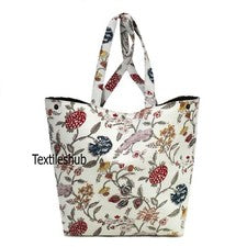 Bolso de hombro floral blanco indio para mujer bolso de moda de algodón EE. UU.