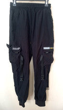 ESTILO Unisex Negro Informal Carga Pantalones Pantalones Ropa Técnica Ropa de Calle con Correas Talla S