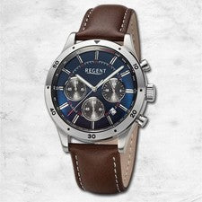 Regent Reloj De Cuero Para Hombre Con Correa De Cuero Marrón Oscuro URBA823