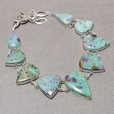 Collar hecho a mano rubí fucsita forma de pera piedras preciosas joyería de moda 18" SR 4141
