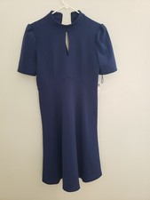 Vestido para mujer London Times manga abullonada ojo de cerradura pulido elegante dobladillo volante 6P leer