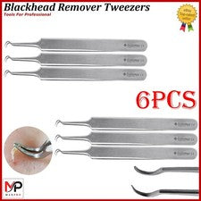 Pinzas removedoras de espinillas acné espinillas extractor de manchas herramienta de clip de aguja curva