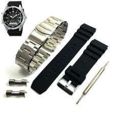 Correa de reloj de repuesto de acero y silicona para Casio AMW-320 AMW320R-1EV