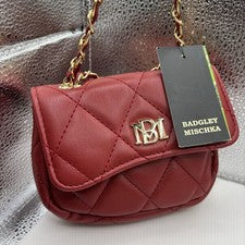 Bolso Bandolera Badgley Mischka Para Mujer Pequeño Rojo Acolchado