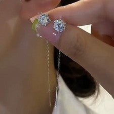 Pendientes Pasadores Circonita Plata 925 - Elegante Pendientes Mujer