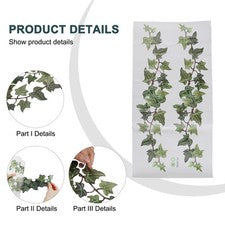 Pegatinas de pared extraíbles hojas de follaje verde para vid colgantes decoración hágalo usted mismo