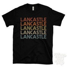 CAMISETA LANCASTLE ESTILO RETRO REPETIDO Hombre y Mujer Novedad Genial Nombre Regalo